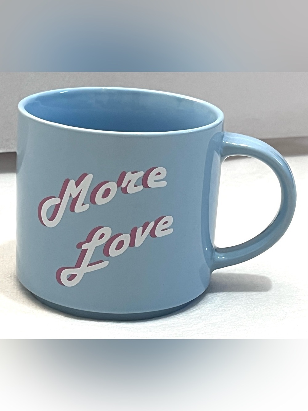 More Love Light Blue Ceramic Mug Stylish Room Essentials Everyday Tea Coffee Cup